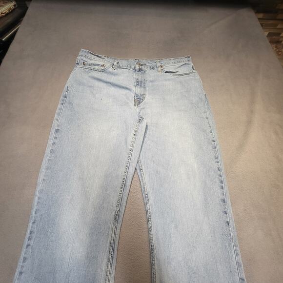 Levis 514 Jeans Mens 38x30 Blue Straight Leg Distressed Stretch Denim - Picture 2 of 11